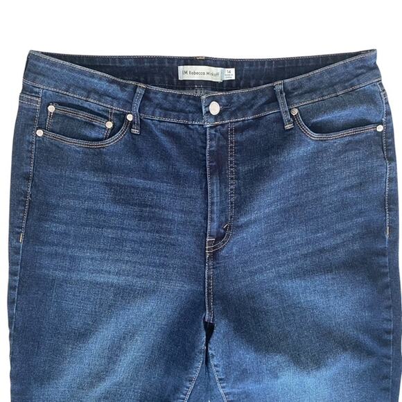 RM Rebecca Minkoff Dark Wash Rhinestone Embellished Jeans - Size 14 - Picture 5 of 7